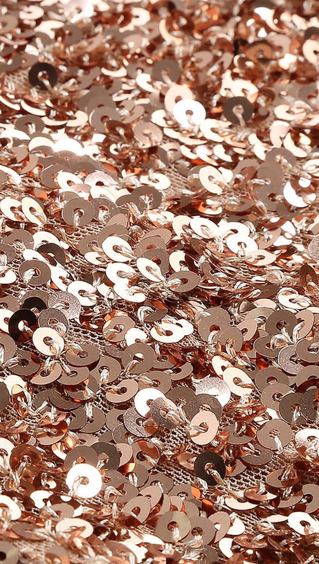 ABITO MIDI CON SPACCHI E PAILLETTES IN ORO