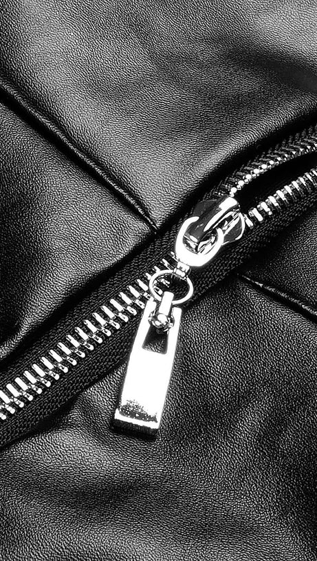 FAUX LEATHER STRAPLESS MAXI DRESS IN BLACK