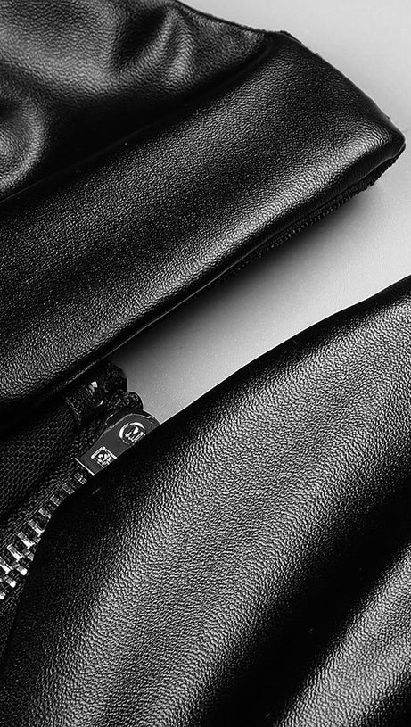 FAUX LEATHER STRAPLESS MAXI DRESS IN BLACK