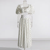 POLKA DOT SKIRT SET IN WHITE