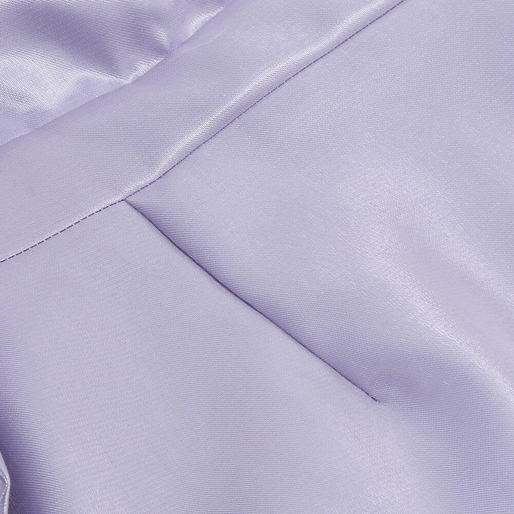 AIIZIE SATIN PUFF SLEEVE MINI DRESS IN LIGHT PURPLE - product image