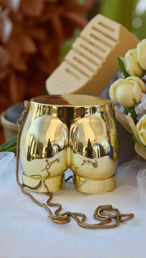 AIIZIE MORWENNA ACRYLIC BUTT BAG IN GOLD - product image