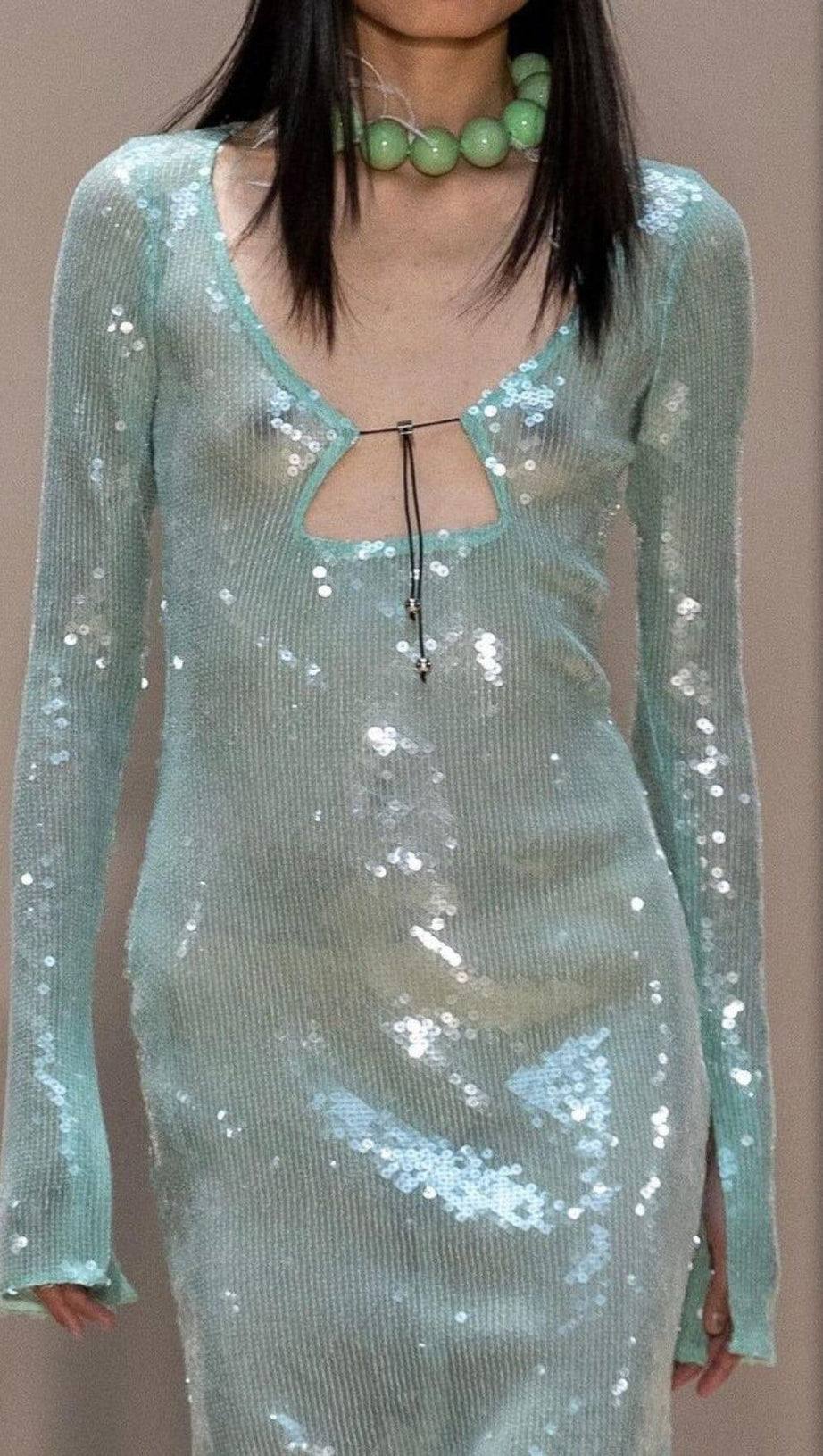 ABITO LUNGO ETTELE IN MENTA CHIARA