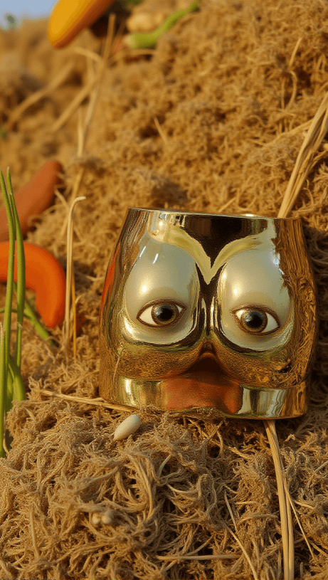 MORWENNA ACRYLIC BUTT BAG IN GOLD