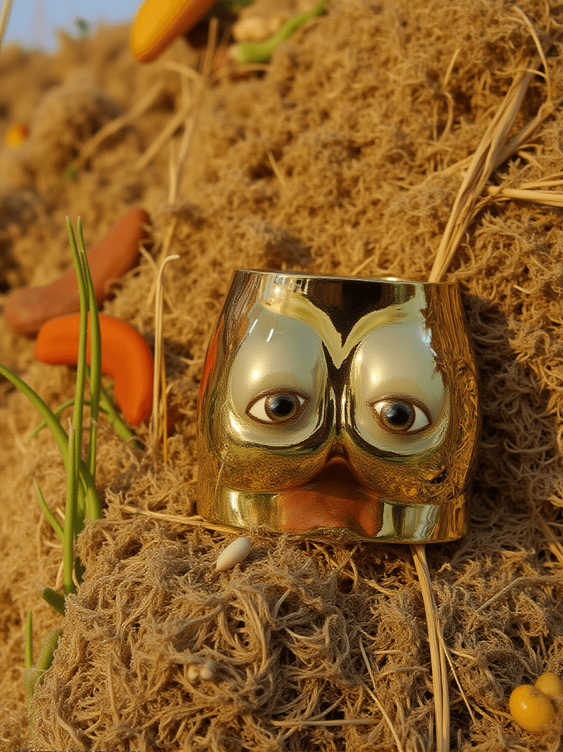 MORWENNA ACRYLIC BUTT BAG IN GOLD