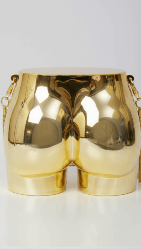 MORWENNA ACRYLIC BUTT BAG IN GOLD