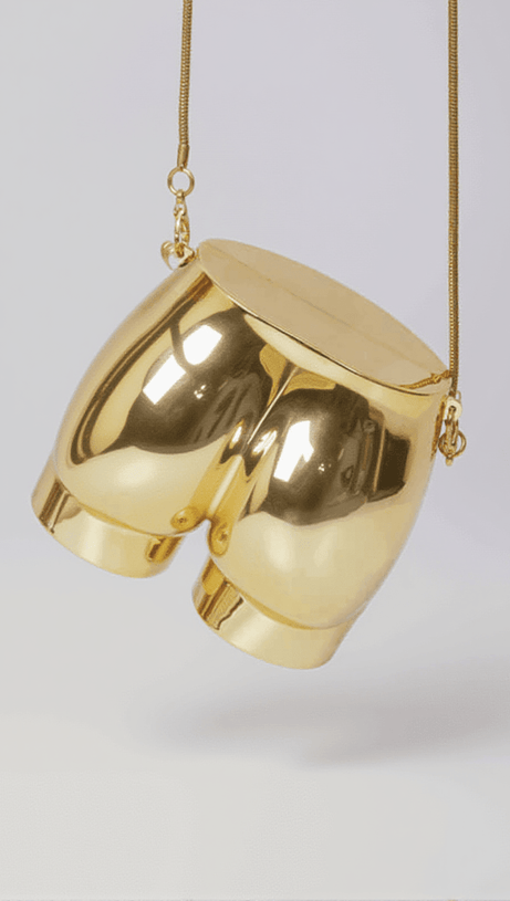MORWENNA ACRYLIC BUTT BAG IN GOLD