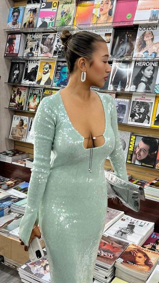 AIIZIE ETTELE MAXI DRESS IN LIGHT MINT - product image