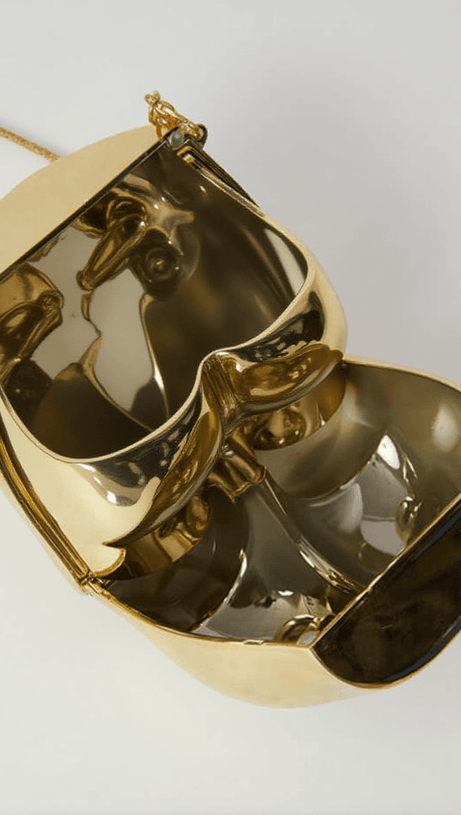 MORWENNA ACRYLIC BUTT BAG IN GOLD