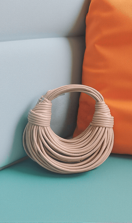 Camila Double Knot Tote Bag In Apricot