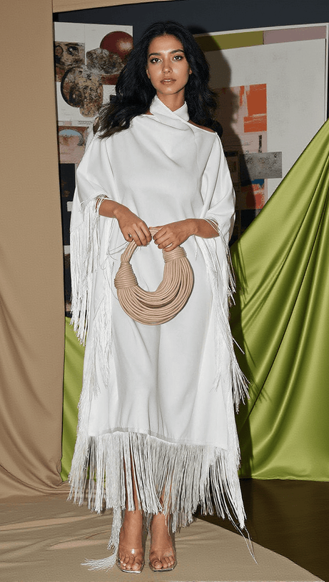 CAMILA DOUBLE KNOT TOTE BAG IN APRICOT