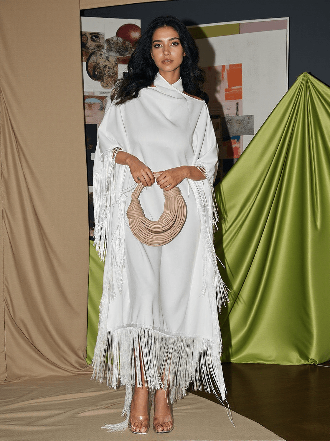 CAMILA DOUBLE KNOT TOTE BAG IN APRICOT