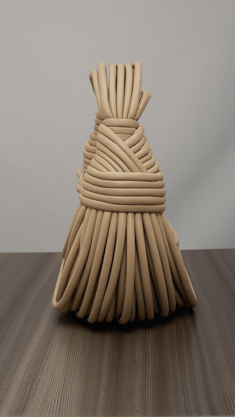 CAMILA DOUBLE KNOT TOTE BAG IN APRICOT