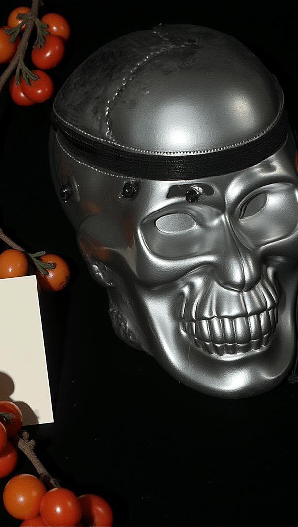 AIIZIE ALARIC SILVER SKULL CLUTCH - product image