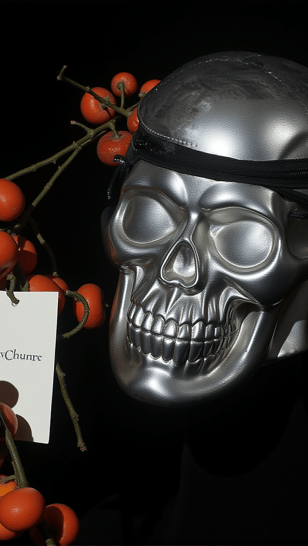 AIIZIE ALARIC SILVER SKULL CLUTCH - product image