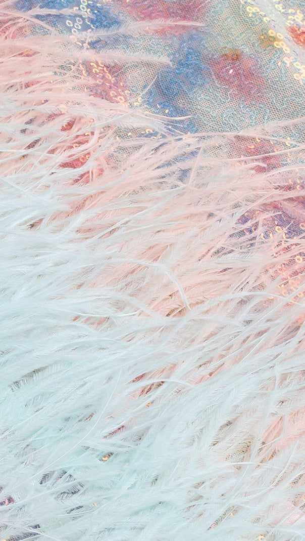 AIIZIE FEATHER SEQUIN MINI DRESS - product image
