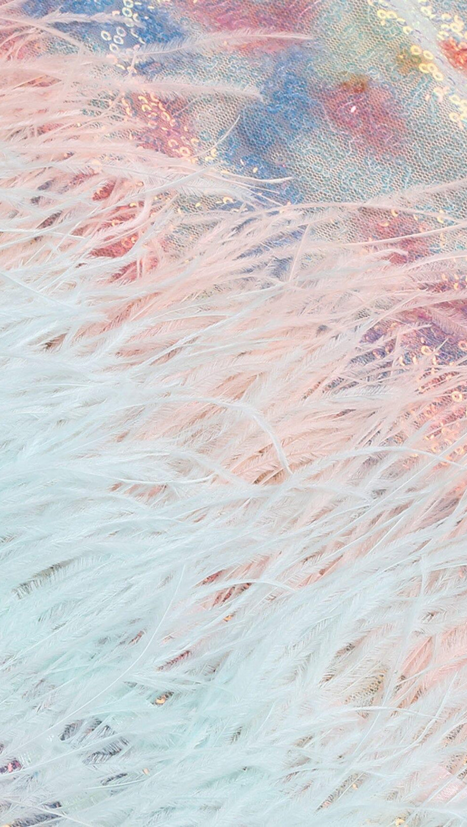 MINI ABITO CON PIUME E PAILLETTES