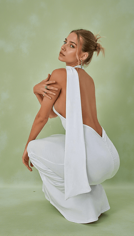 ABITO LUNGO TOULA SENZA SCHIENA BIANCO