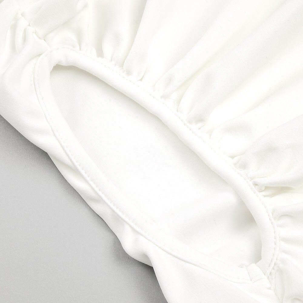 AIIZIE SLASH NECK PLEATED MAXI DRESS IN WHITE - product image