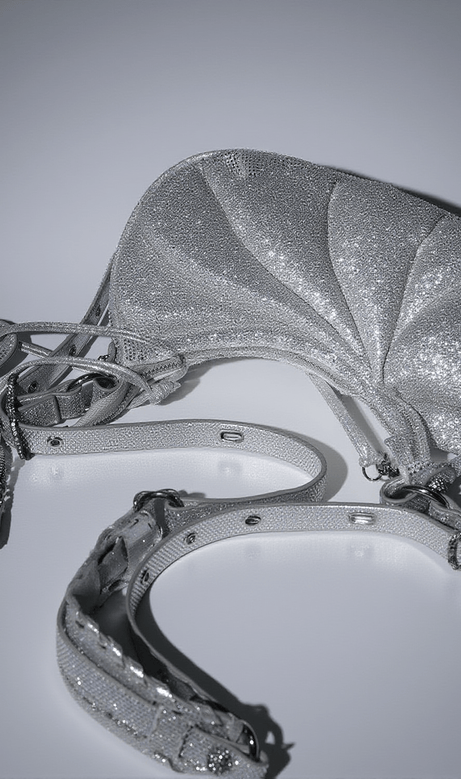 Misty Rhinestone Shoulder Bag In Silver