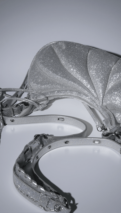 MISTY RHINESTONE SHOULDER BAG IN SILVER