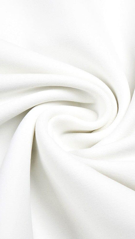 SLASH NECK PLEATED MAXI DRESS IN WHITE