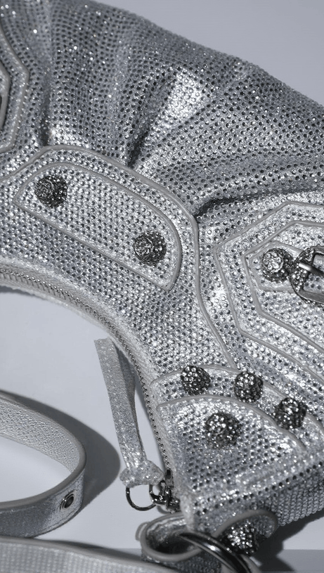 MISTY RHINESTONE SHOULDER BAG IN SILVER