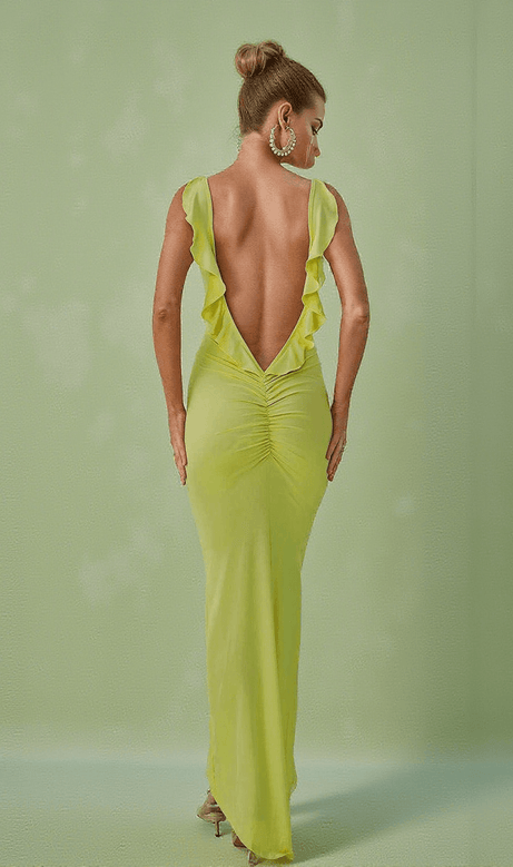 Rückenfreies Maxikleid „Marzia“ in Grün