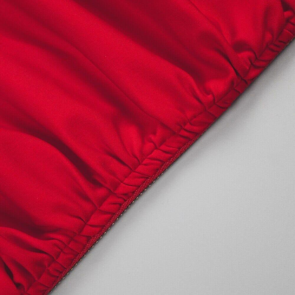 AIIZIE SLASH NECK PLEATED MAXI DRESS IN RED - product image