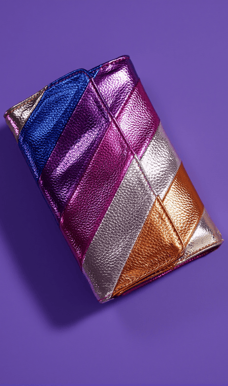 Iskra Metallic Leather Clutch