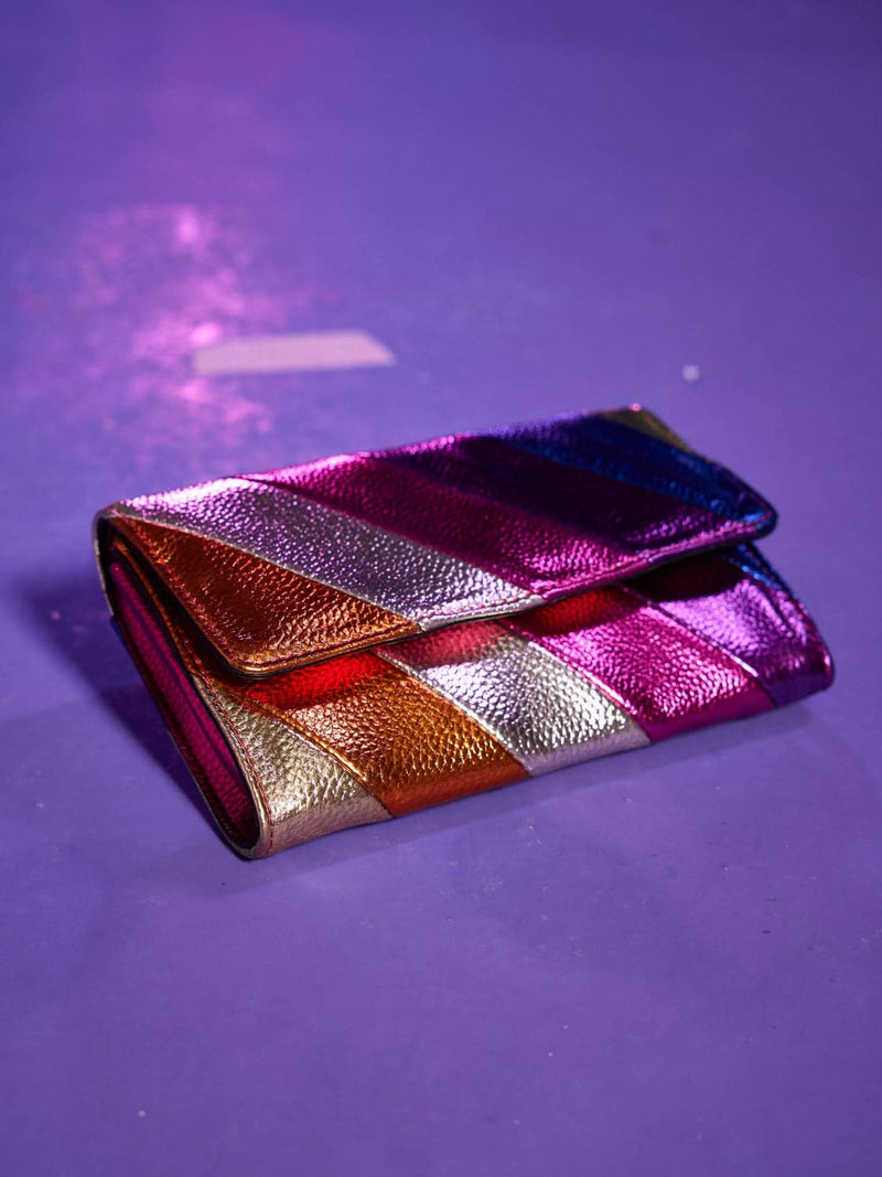 Iskra Metallic Leather Clutch