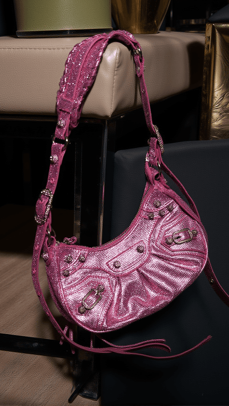 MISTY RHINESTONE SHOULDER BAG IN HOT PINK