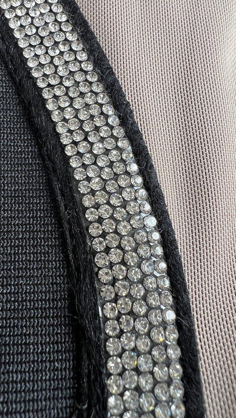 TOP CANOTTIERA CON DISEGNO BENDAGGIO TAGLIO LUCIDO E DIAMANTI IN NERO