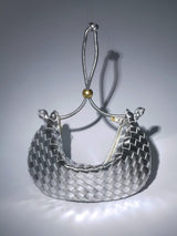 Midge Woven Drawstring Bag In Silver