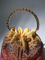 Mattea Crystal Embellished Bucket Bag In Ombre