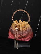 Mattea Crystal Embellished Bucket Bag In Ombre