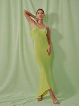 Marzia Backless Maxi Dress In Green