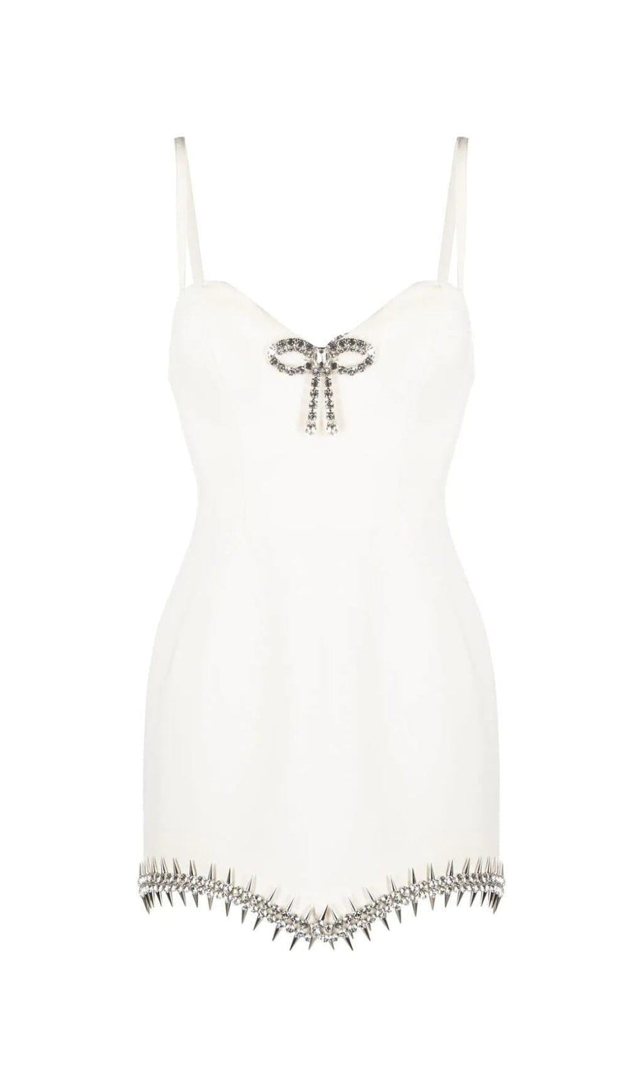 BANDAGE DIAMOND STRAPPY MINI DRESS IN WHITE