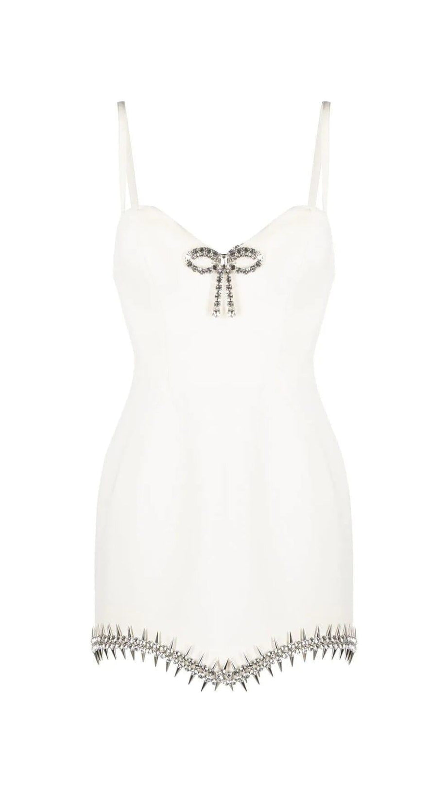 BANDAGE DIAMOND STRAPPY MINI DRESS IN WHITE