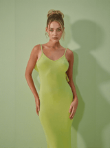 Marzia Backless Maxi Dress In Green