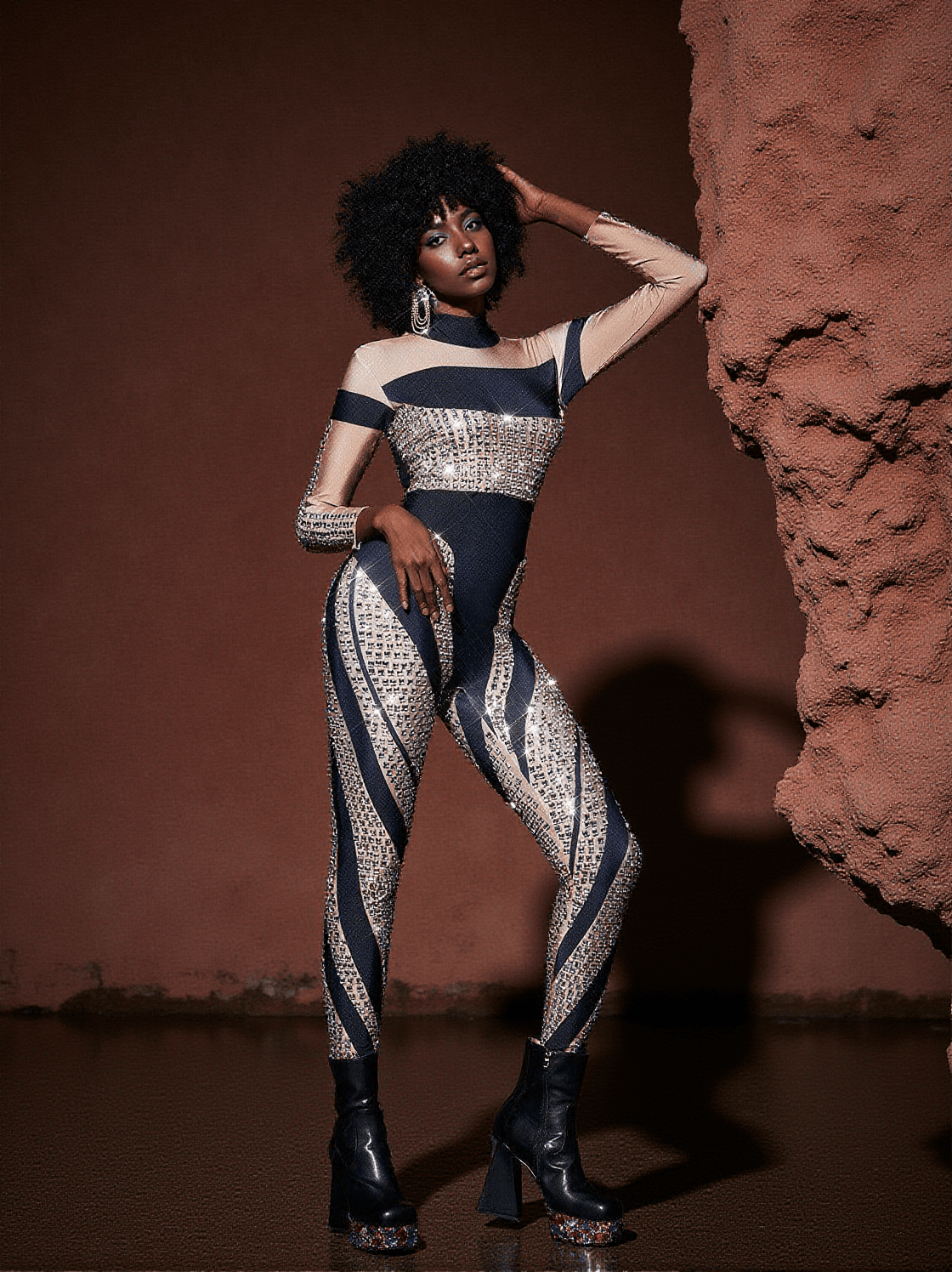 STIVALI CECILE MULTISTRASS NERI