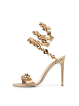 Elyra Snake Rhinestone Sandals In Gold