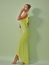 Marzia Backless Maxi Dress In Green