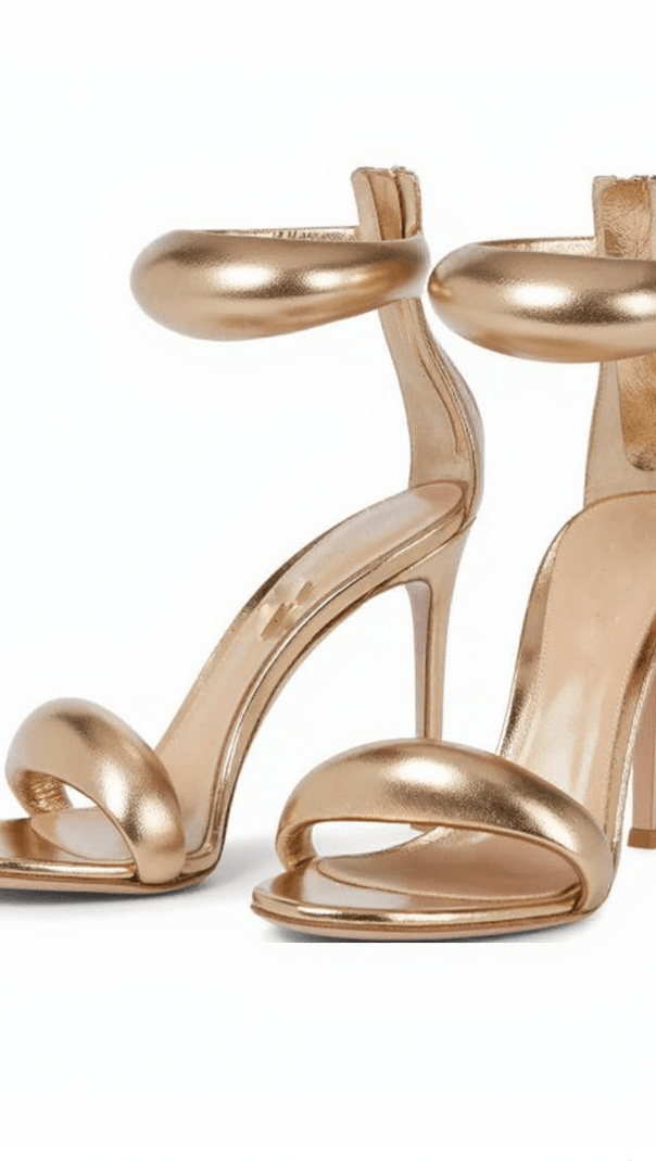 AIIZIE ALEENA GOLD ANKLE STRAP SANDALS - product image