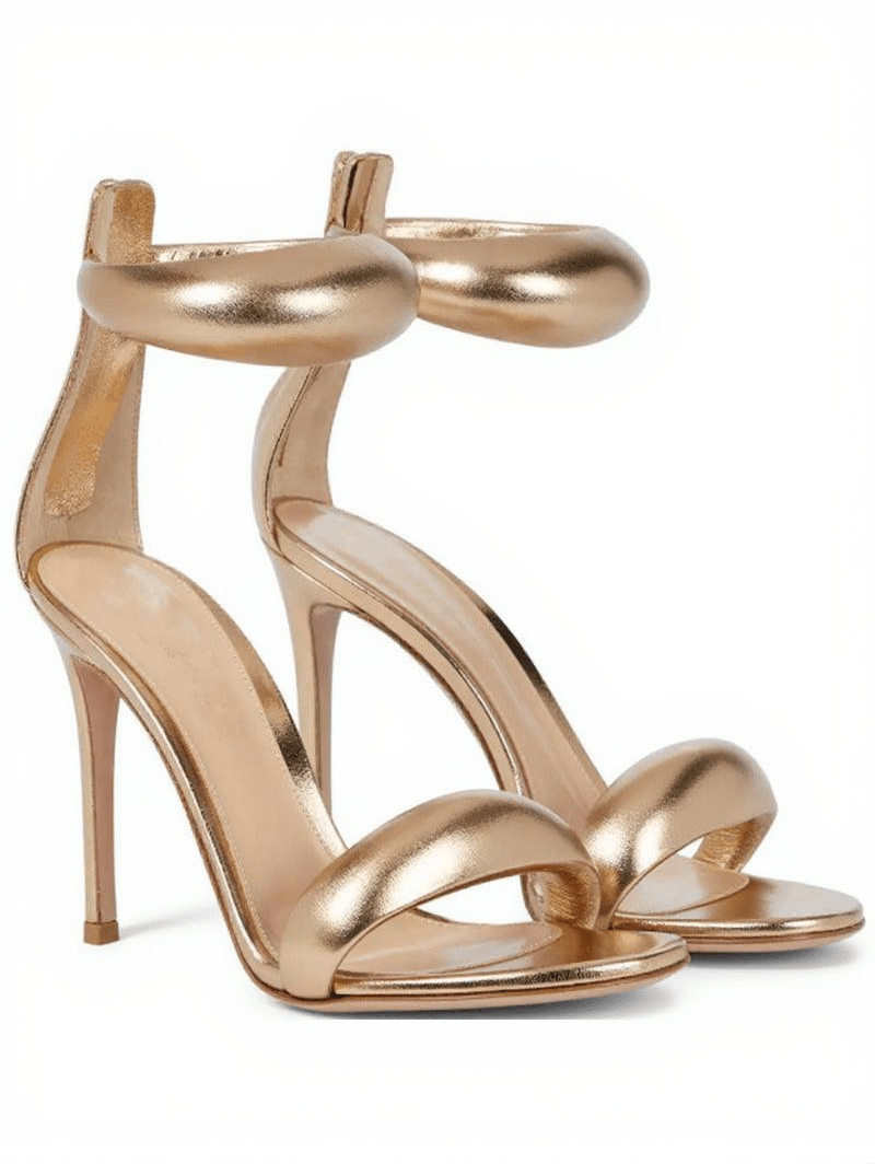 AIIZIE ALEENA GOLD ANKLE STRAP SANDALS - product image