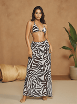 Shay Zebra Printed Bikini Three Piece Set