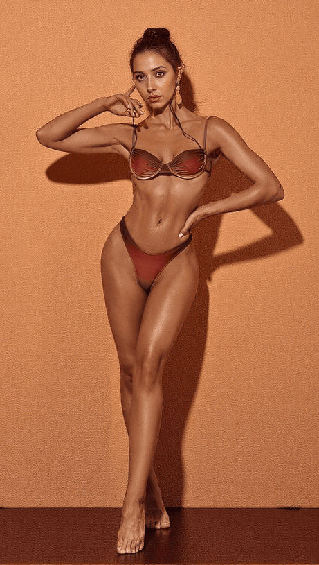 EVA OMBRE OMBRE BIKINI TWO PIECE SET IN COFFEE