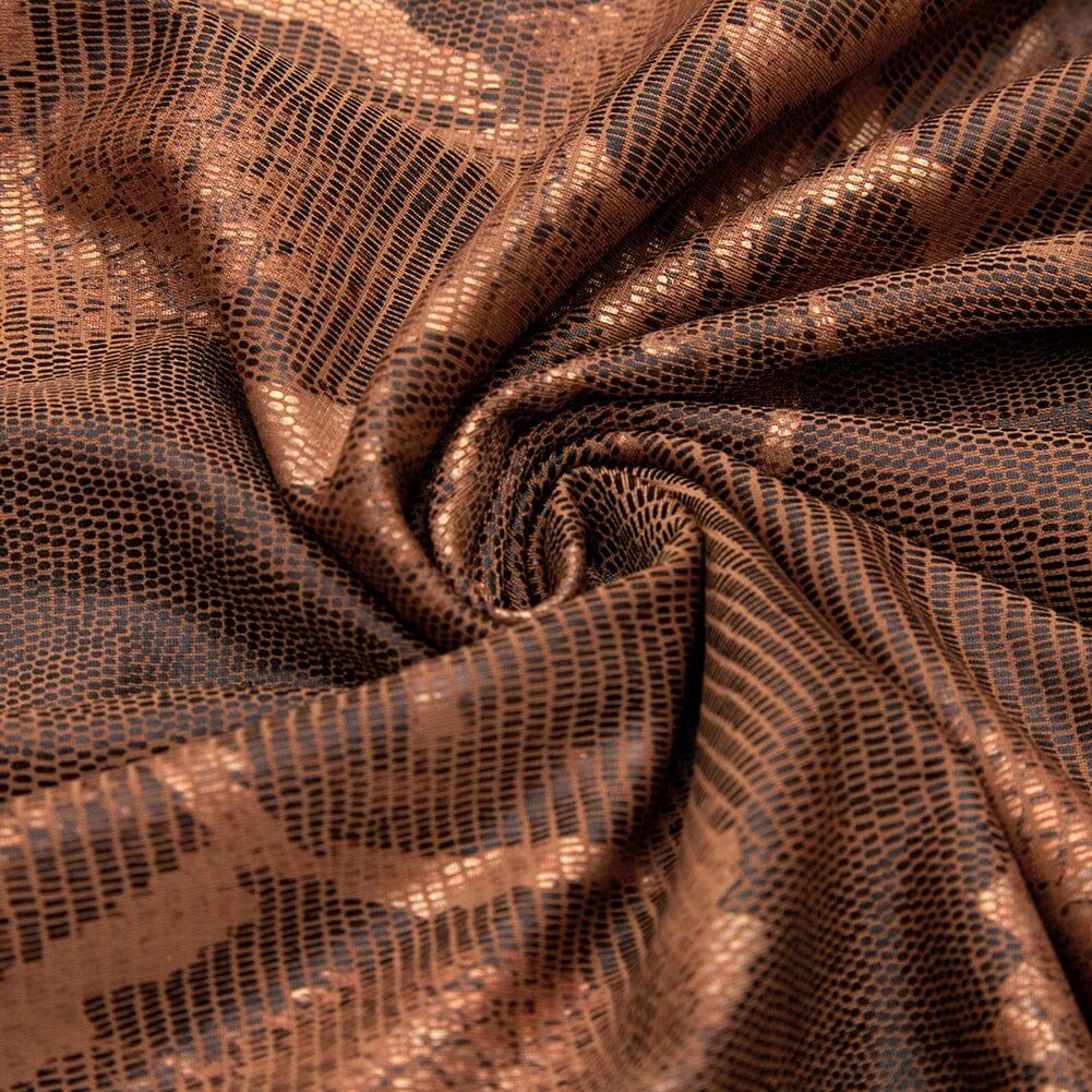 DRAPETES ÄRMELLOSES KLEID MIT SCHLANGENPRINT IN KHAKI