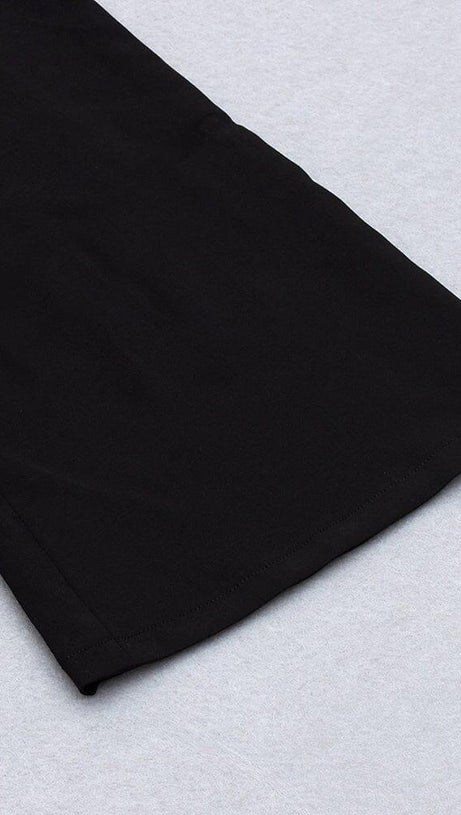 MESH STITCHED CROSS-TIE JUMPSUIT IN BLACK