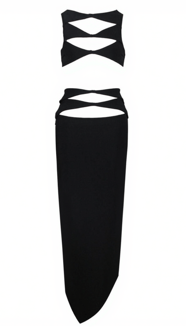 SET DI BENDE HEDWIG CUTOUT IN NERO